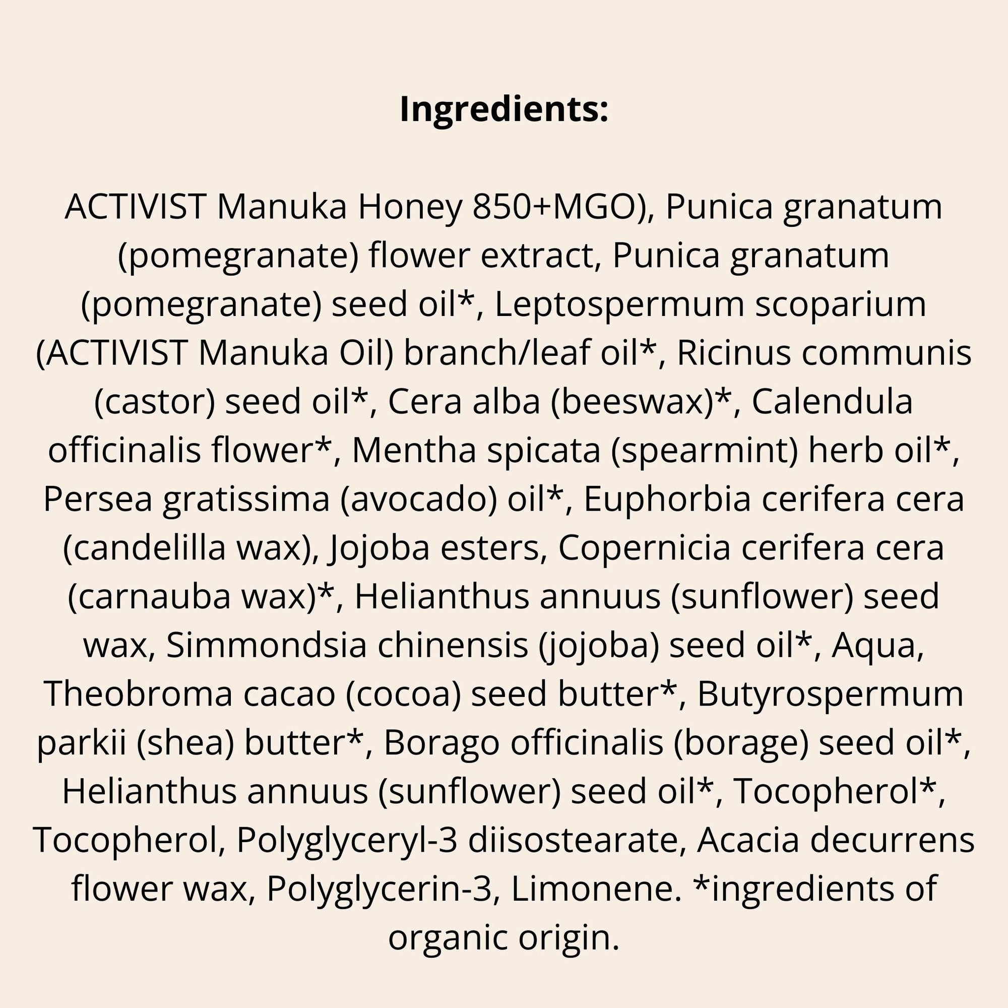 Activist - Activist A.M.S Mānuka Honey Lip Balm - ORESTA clean beauty simplified